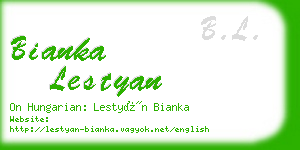 bianka lestyan business card